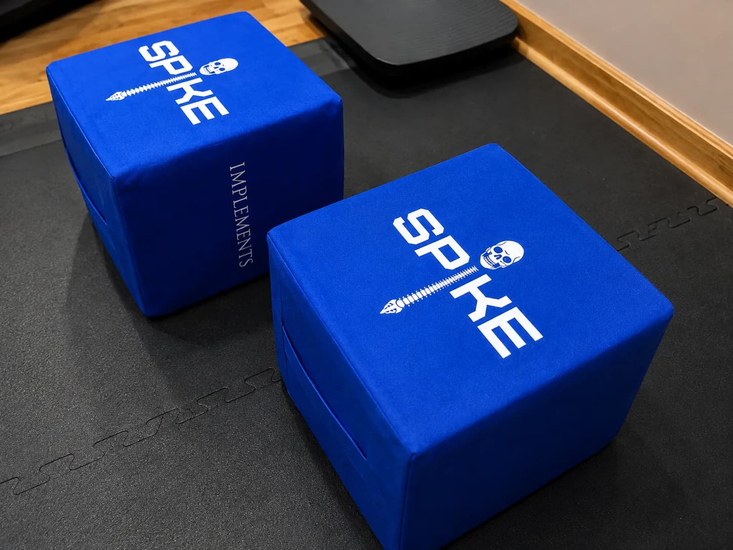 A pair of SPIKE blocks on a training mat
